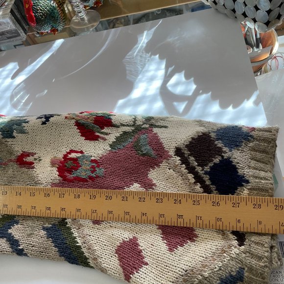 Last Chance Vintage IVY Sweater Button Down Hand Knit Country Design Medium Y2K - Picture 10 of 13